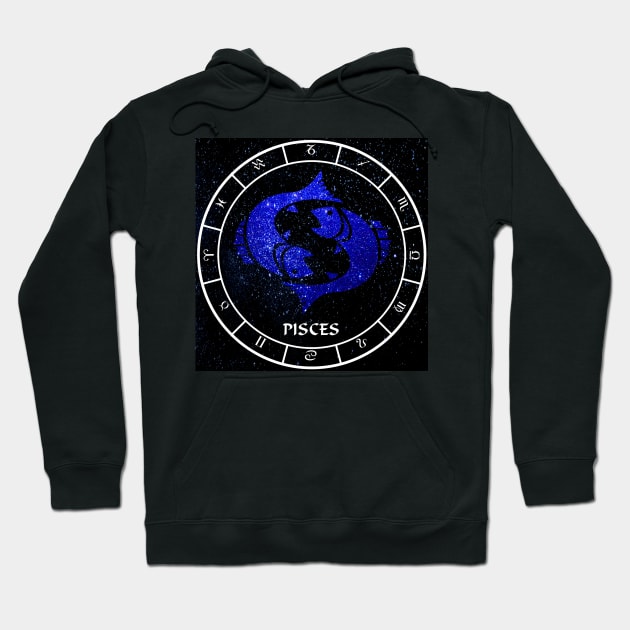 Pisces - Zodiac Sign Hoodie by KimberlyFizzArt